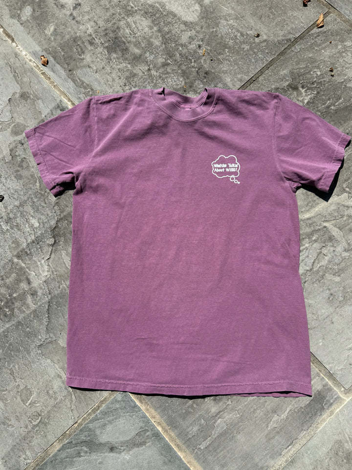 Front of Whatchu Talkin’ About Willis T-Shirt on a gray floor