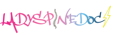 Colorful Ladyspinedoc logo in pink, purple, and blue, with a yellow thunderbolt at the end.